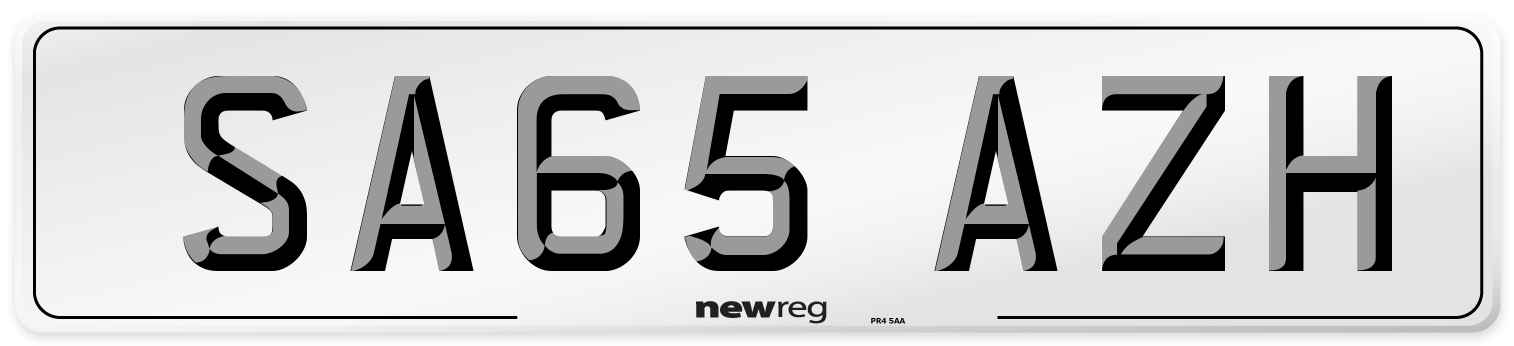 SA65 AZH Number Plate from New Reg